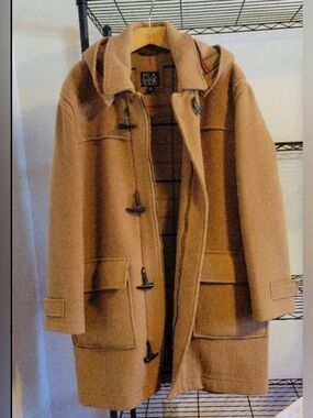 Jos. A. Bank  camel hooded duffle coat, Size Large
